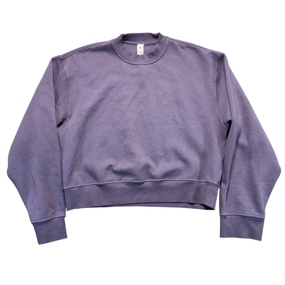 Lululemon Perfectly Oversized Cropped Crew Purple Sweatshirt XS LW3KJWS